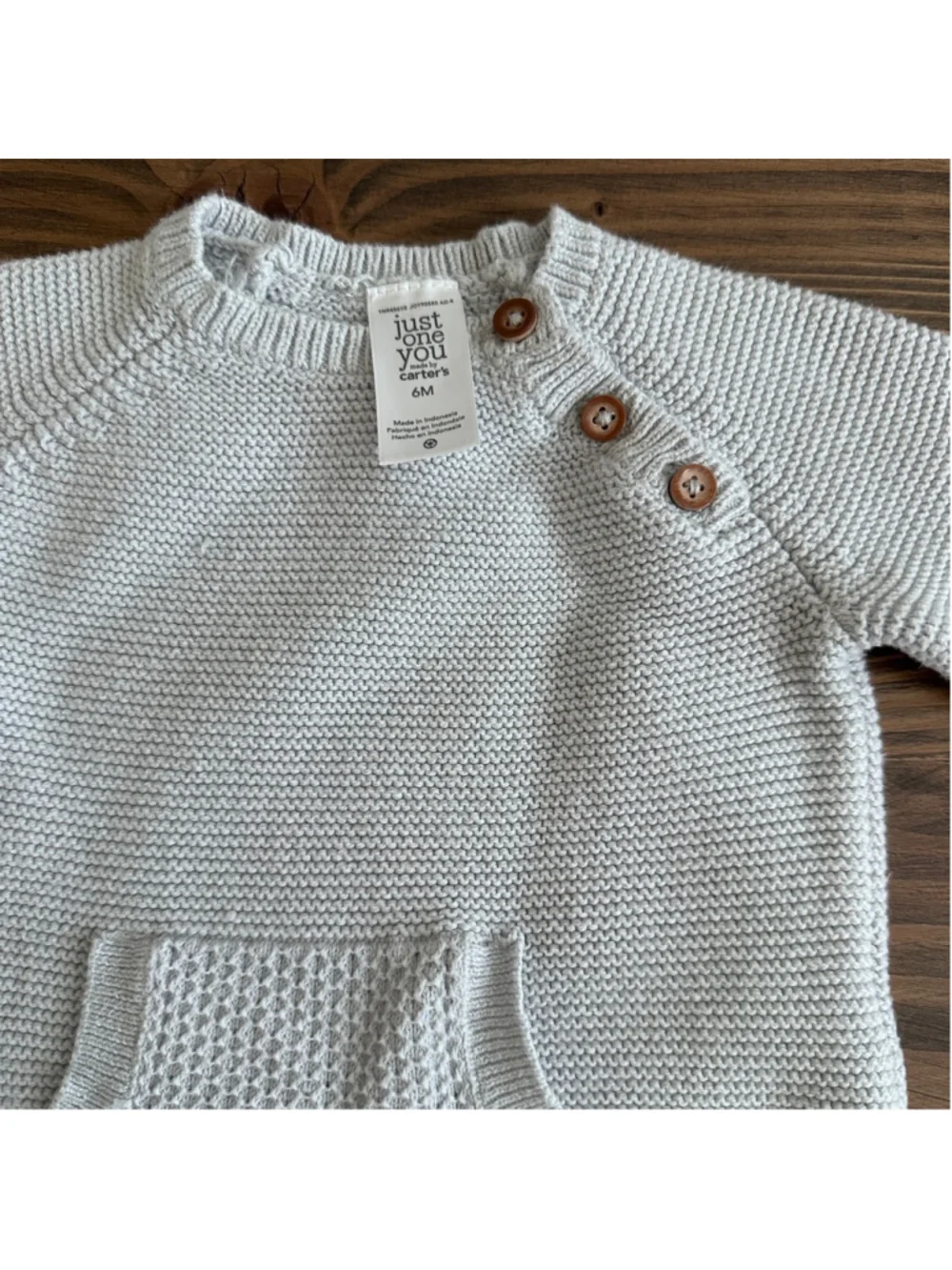 Carters Baby Footie 6M Gray Knit One Piece Sleeper Cozy Infant Outfit